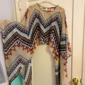 Cute Aztec style crop blouse